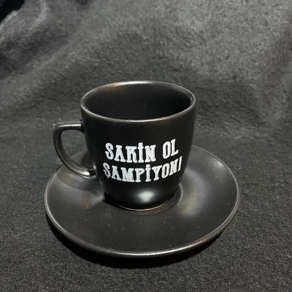Facspt Favoriconsept -Sakin Ol Şampiyon Siyah Fincan Fincan / Bardak / Kahve Takımı Fiyatı