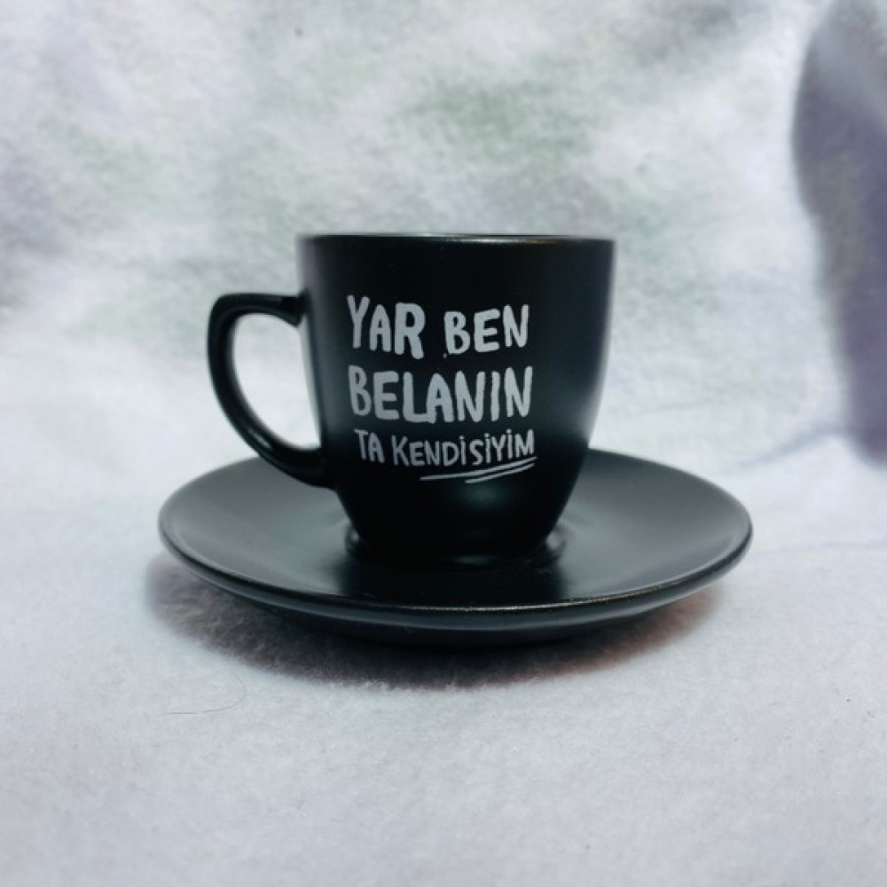 Facspt Favoriconsept - Yar Ben Belanın Ta Kendisiyim Siyah Kahve Fincanı Fincan / Bardak / Kahve Takımı Fiyatı