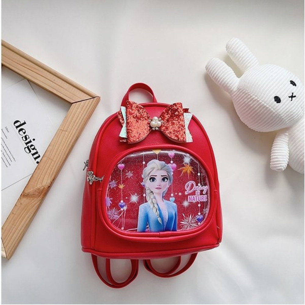 Fada Çocuk Karikatür Frozen Elsa Okul Sırt Çantası - Kırmızı (Yurt Dışından) - 21 x 22 x 16 cm Okul Çantası Fiyatı