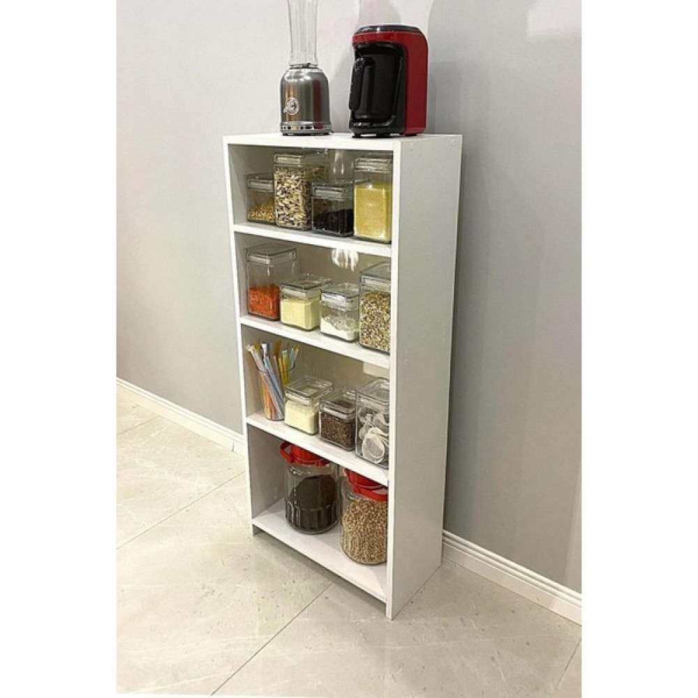 Fafare 4 Raflı Çok Amaçlı Beyaz Mutfak Rafı, Kitaplık, Beyaz Raflı Kitaplık Duvar Rafı Fiyatı