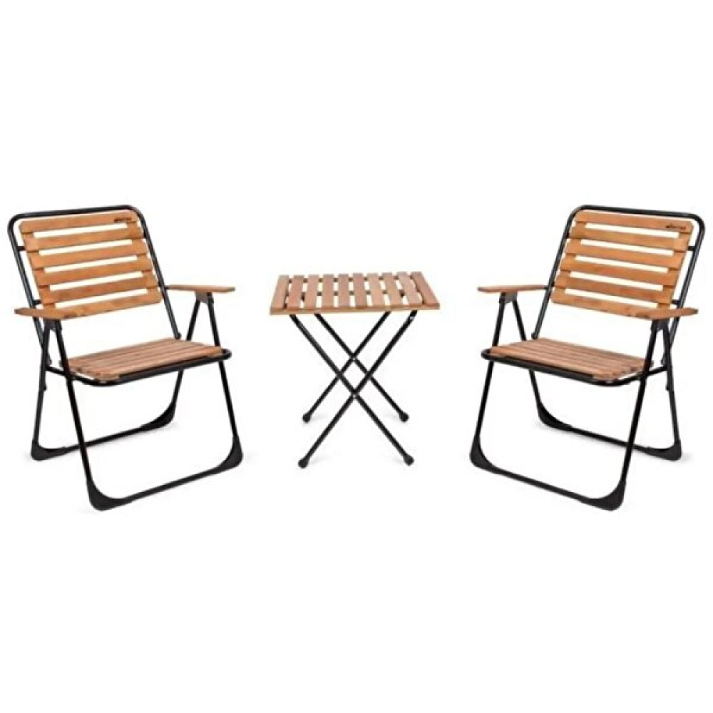 Fafare Metal Ahşap Ayaklı Bistro Set Bahçe Mobilyası Fiyatı