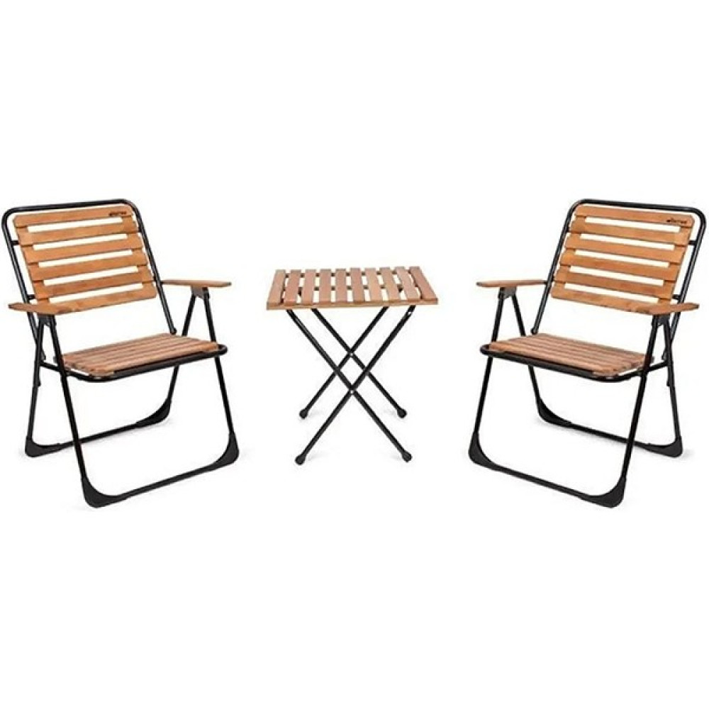 Fafare Metal Ahşap, Bahçe Takımı Mobilyası, Ayaklı 52x52cm Bistro Set Kamp Sandalyesi Fiyatı
