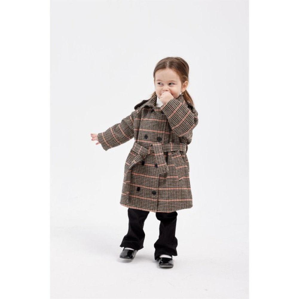 Fahhar Kids Çocuk Kruvaze Kaşe Kaban Kareli Kız Çocuk Mont Fiyatı