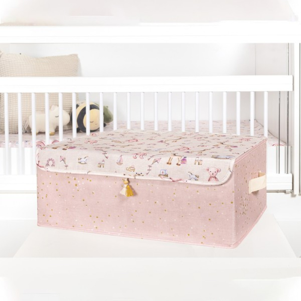 Faiend Baby Çok Amaçlı Püsküllü Kapaklı Kutu Bebek Odası Düzenleyici Organize Kutu Baza - Açık Pembe Bebek Bakım Çantası Fiyatı