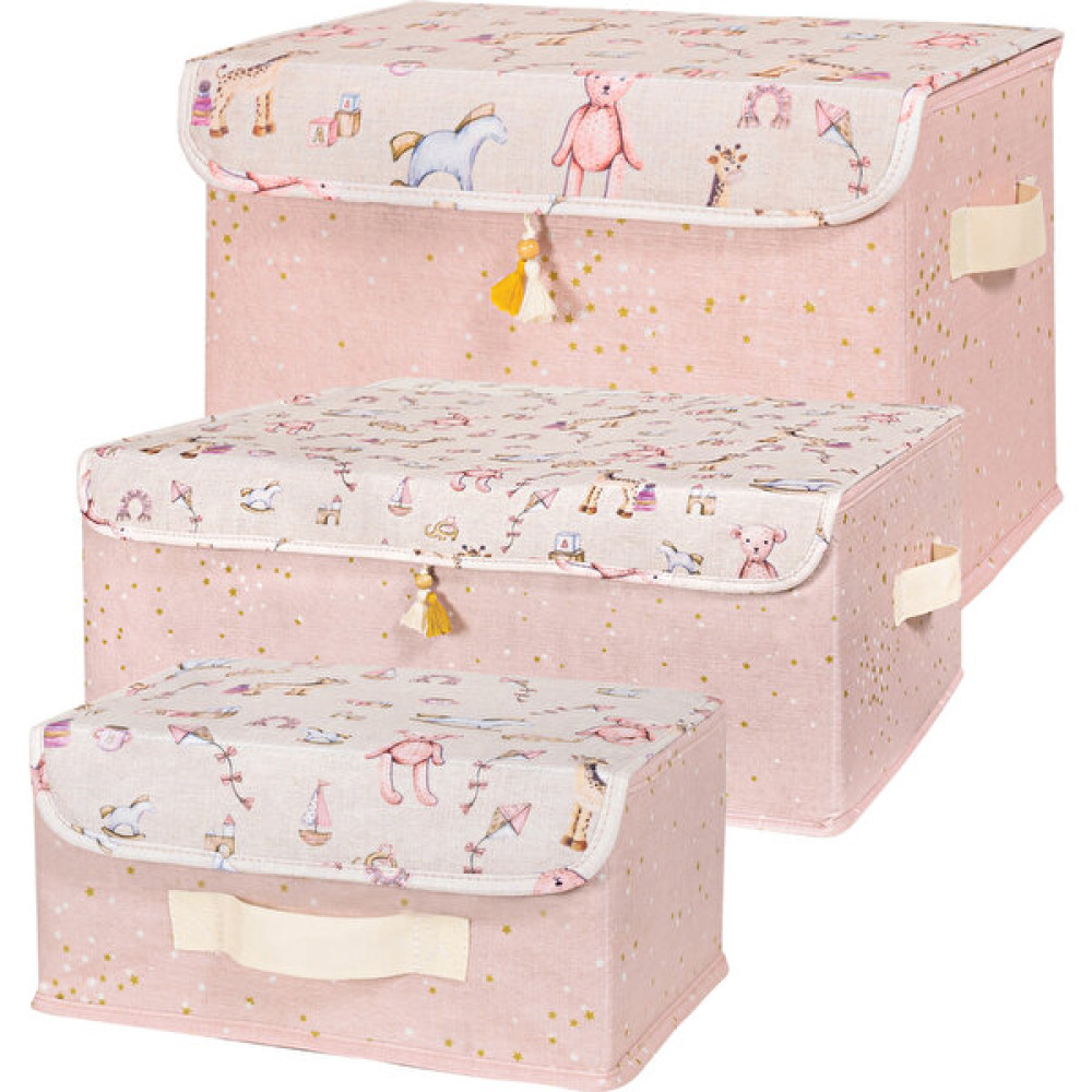 Faiend Baby Çok Amaçlı Püsküllü Kapaklı Kutu Kız Bebek Odası Düzenleyici Organize Kutu 3lü Set - Saks Mavisi Bebek Bakım Çantası Fiyatı