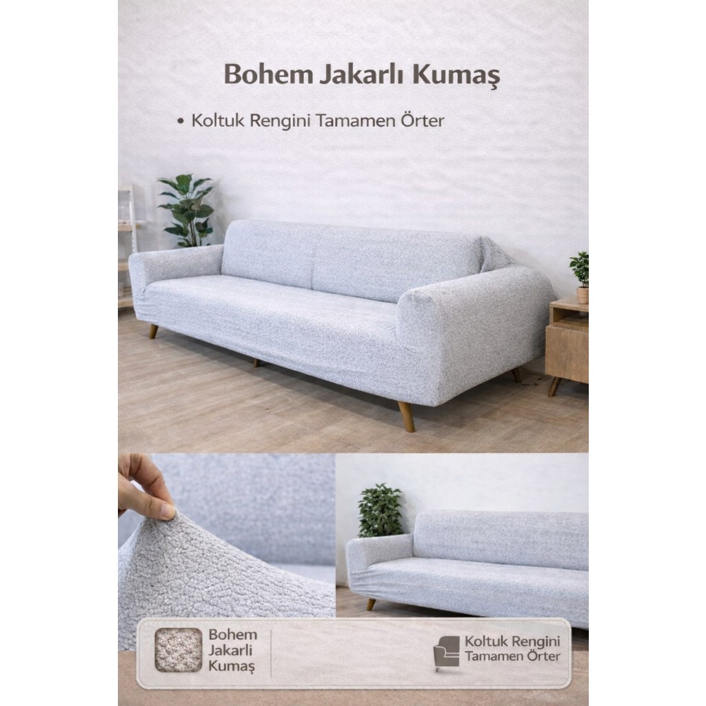 Faiend Bohem Desen 3 Kişilik Gri Kanepe Örtüsü | Lastikli Koltuk Örtüsü |çekyat Örtüsü| Koltuk Kılıfı - 180 x 230 cm SSD / Solid State Drive Fiyatı