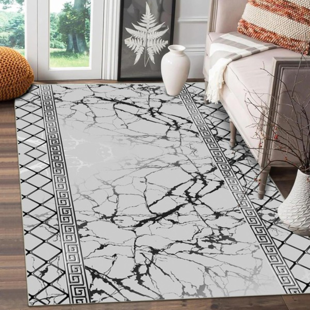 Faiend Kesme Halı Makinede Yıkanabilir Kaymaz Taban Leke Tutmaz Mutfak Halısı Salon Yolluk Koyugri - 80 x 350 cm - Koyu Gri Salon Halısı Fiyatı