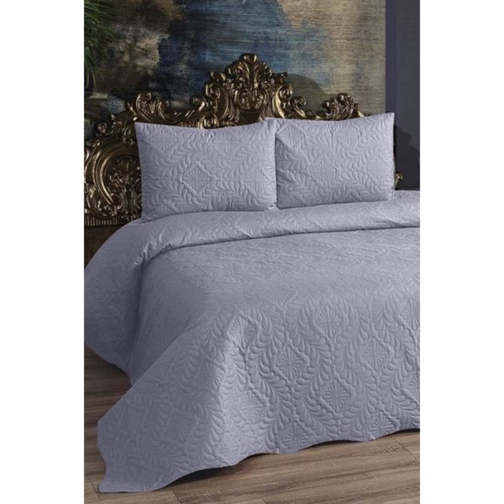 Faiend Ultrasonik Kapitoneli Çift Kişilik Yatak Örtüsü ve Yastık Kılıfları - 250 x 260 cm - Gri Yatak Örtüsü Fiyatı