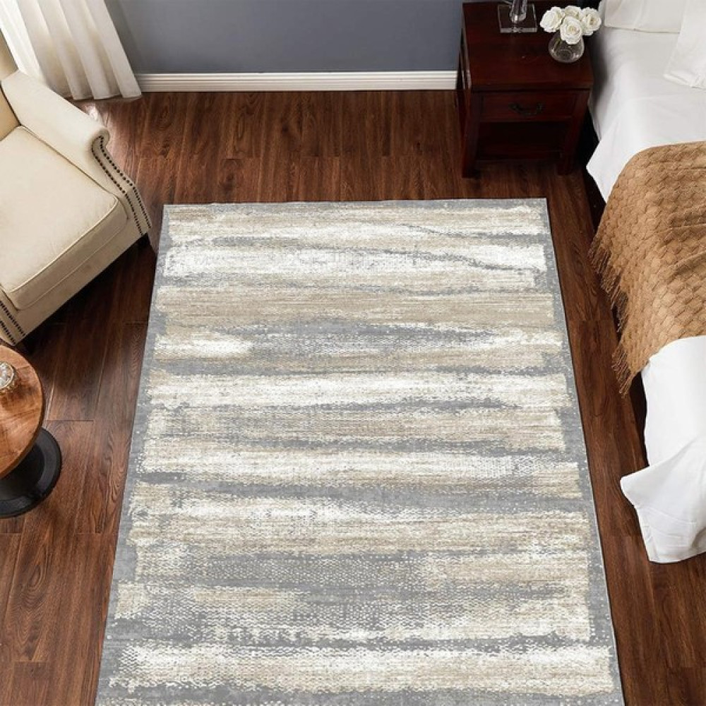Faiend Yıkanabilir Halı Mutfak Kaymaz Dod Taban Leke Tutmaz Ev Halısı Gri-Bej - 100 x 250 cm - Gri - Bej Salon Halısı Fiyatı