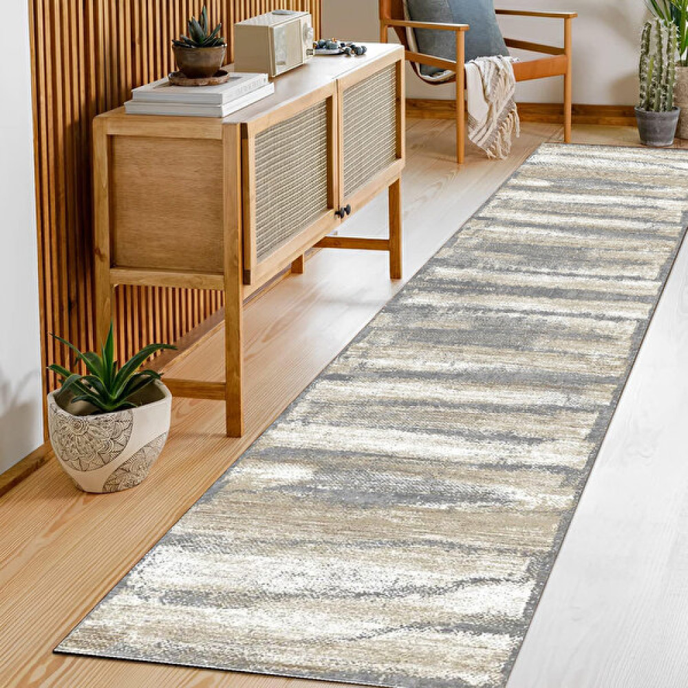 Faiend Yıkanabilir Yolluk Mutfak Kaymaz Dod Taban Leke Tutmaz Ev Koridor Yolluk Gri-Bej - 100 x 200 cm - Gri - Bej Yolluk Fiyatı