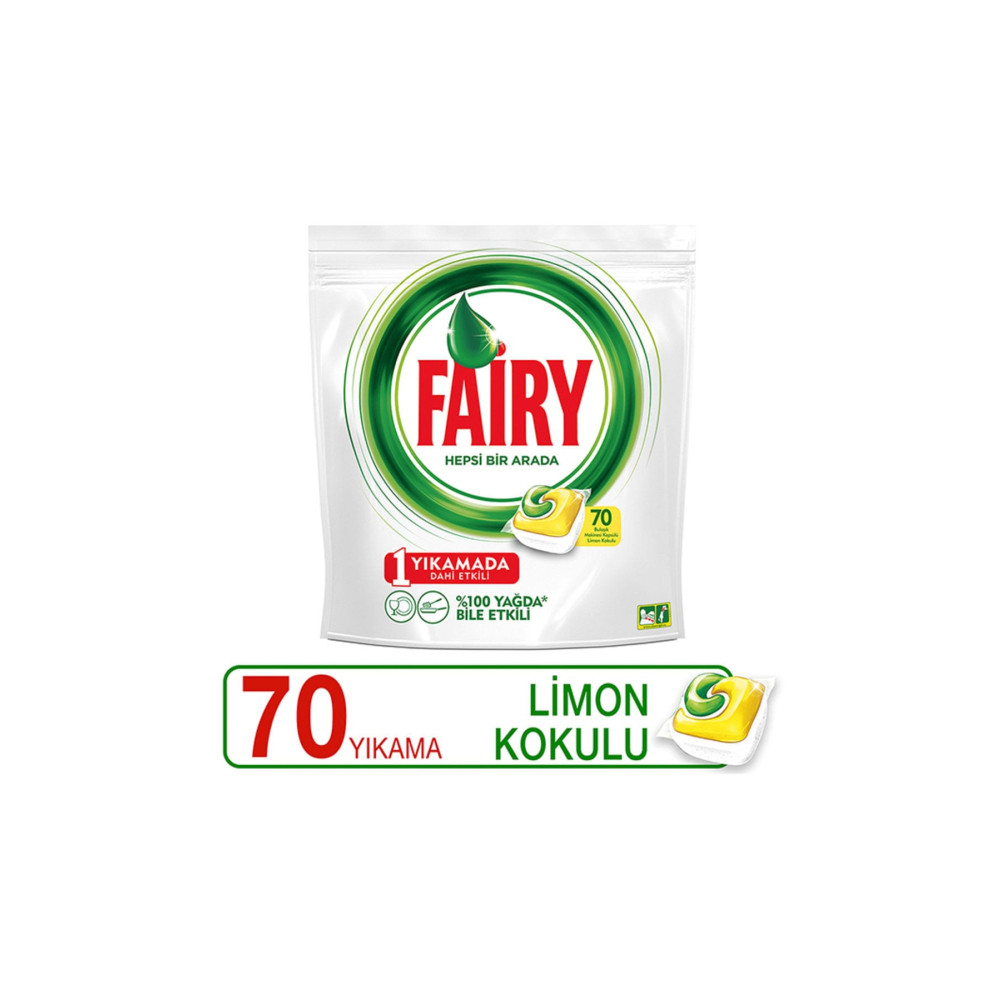 Fairy Bulaşık Makinesi Deterjanı Hepsi Bir Arada Limon 70 Yıkama Bulaşık Yıkama Fiyatı