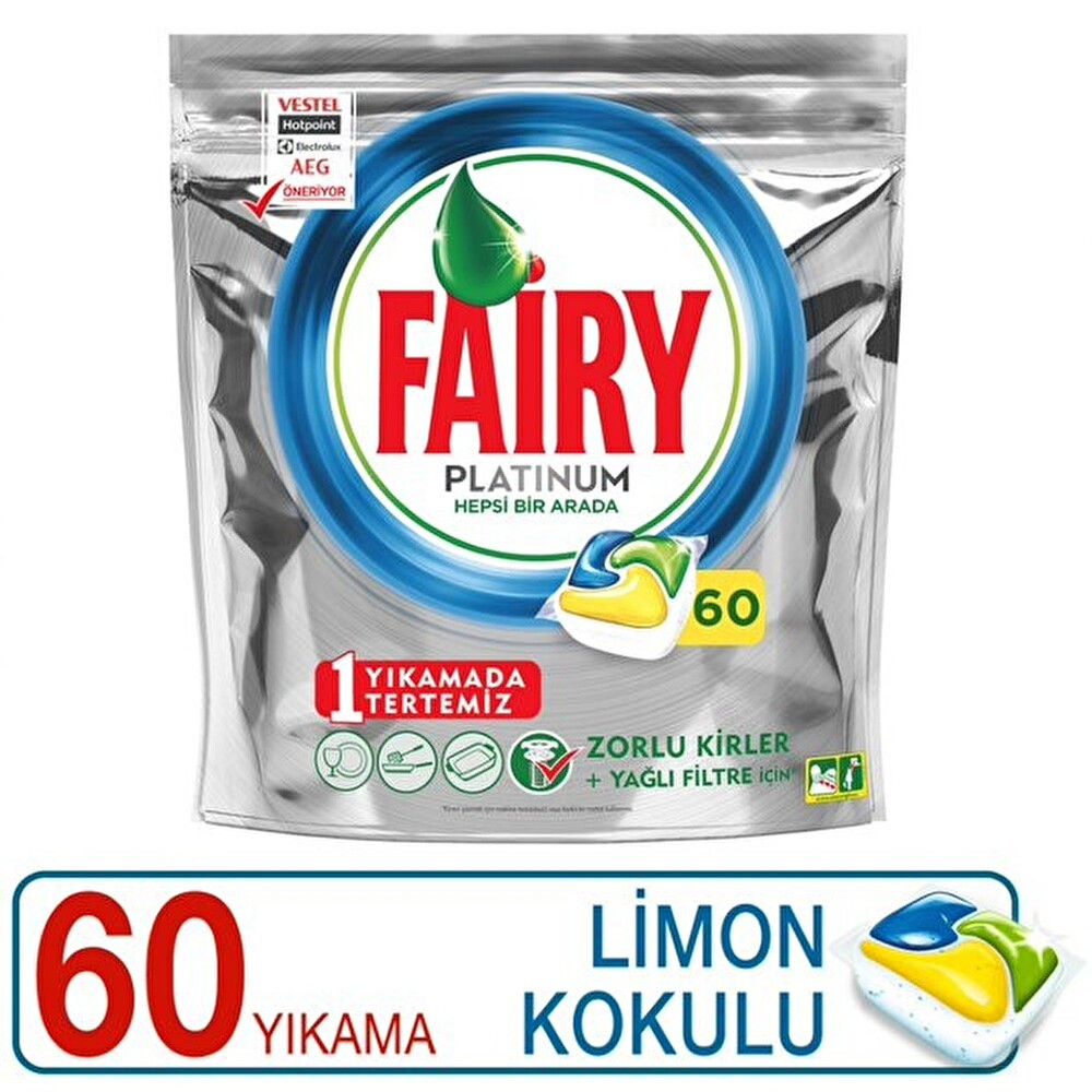 Fairy Platinum 60 Yıkama Bulaşık Makinesi Deterjanı Kapsülü Limon Kokulu Bulaşık Yıkama Fiyatı