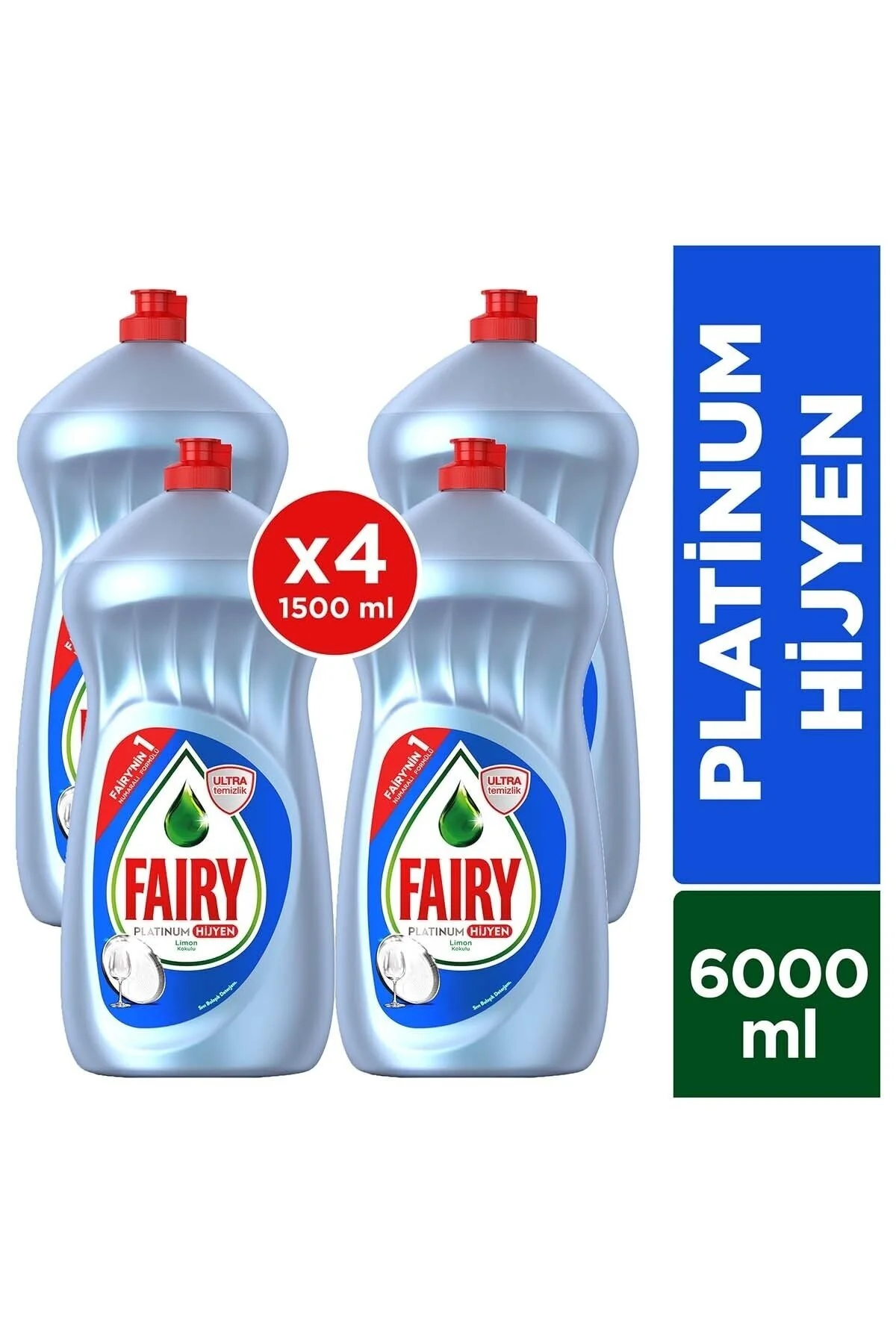 Fairy Platinum Hijyen 6000 ml ( 1500 X 4 ) Sıvı Bulaşık Deterjanı Fırsat Paketi Bulaşık Yıkama Fiyatı
