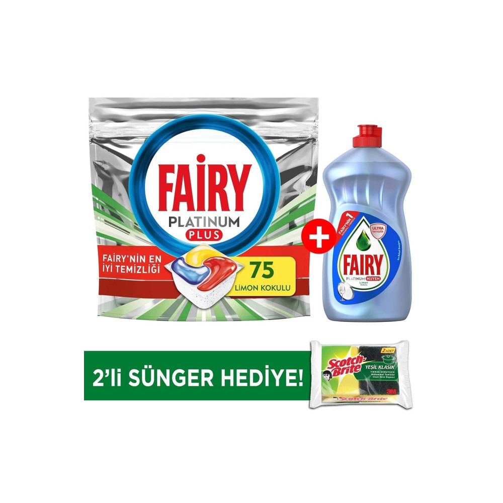 Fairy Platinum Plus 75 Yıkama Bulaşık Makinesi Kapsülü 500 ml Sıvı Hijyen Sünger Bulaşık Yıkama Fiyatı