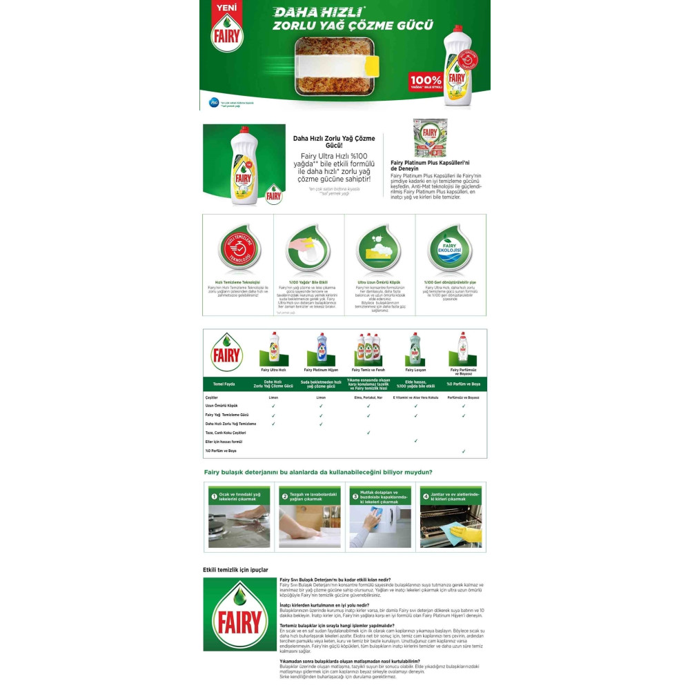 Fairy Sıvı Bulaşık Deterjanı 2600 ml Limon
