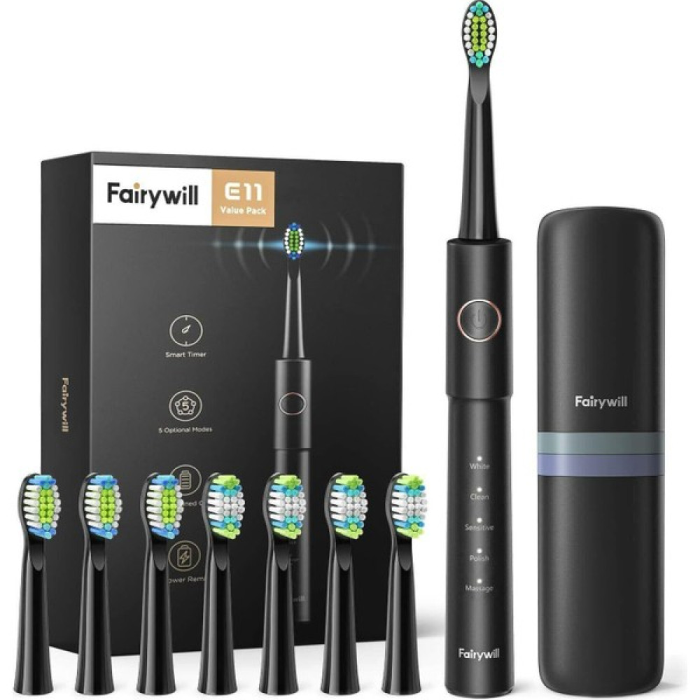 Fairywill E11 Sonic Elektrikli Diş Fırçası Şarjlı Diş Fırçası ve Aksesuarları Fiyatı