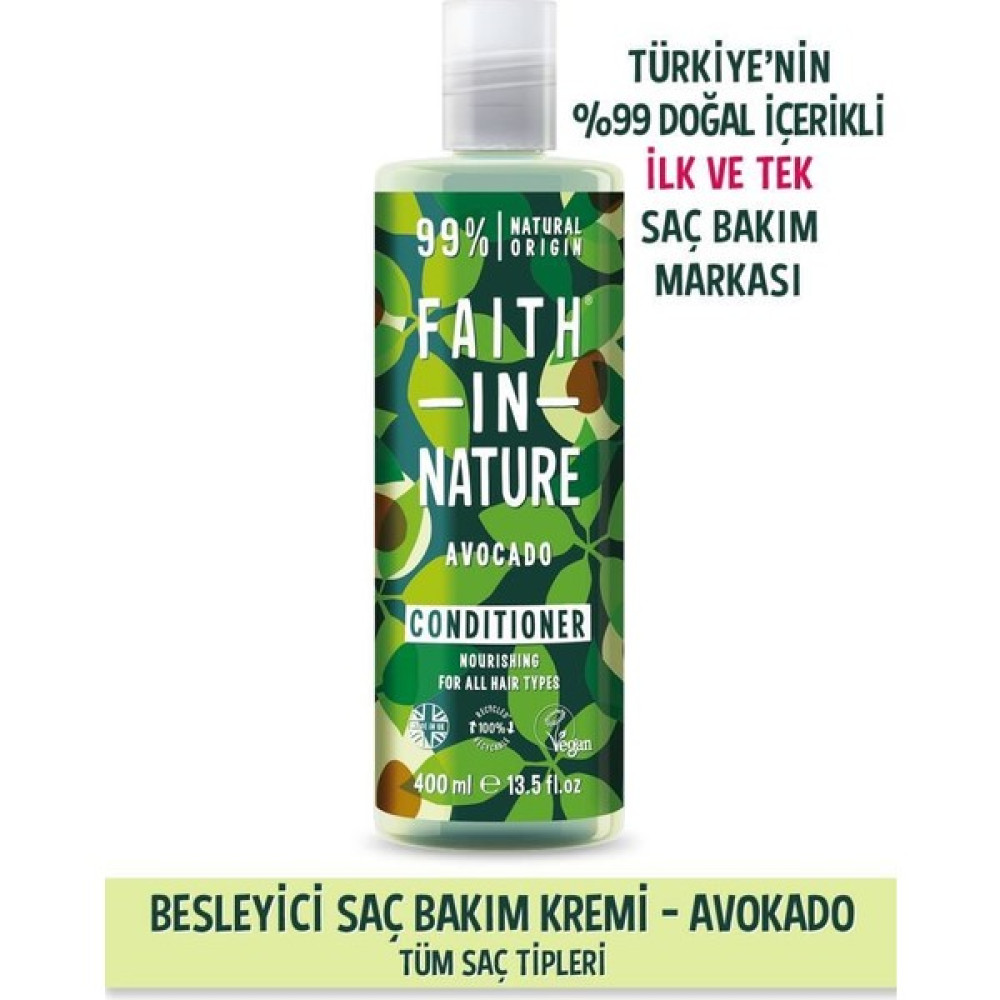 Faith In Nature %99 Doğal Içerikli Besleyici Saç Bakım Kremi- Tüm Saçlar Tipleri Için Avokado Oto Boyaları Fiyatı