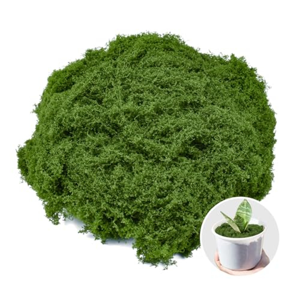 Fake Green Moss 7 oz Decorative Artificial Moss for Crafts Artificial Dark Faux Moss for DIY Table Centerpieces Wedding Party Decor Fairy Garden Floral