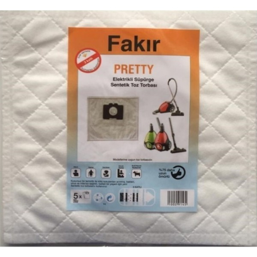 Fakir Pretty Elektrikli Süpürge Sentetik Toz Torbası (5 Adet) Elektrikli Süpürge Aksesuarları Fiyatı