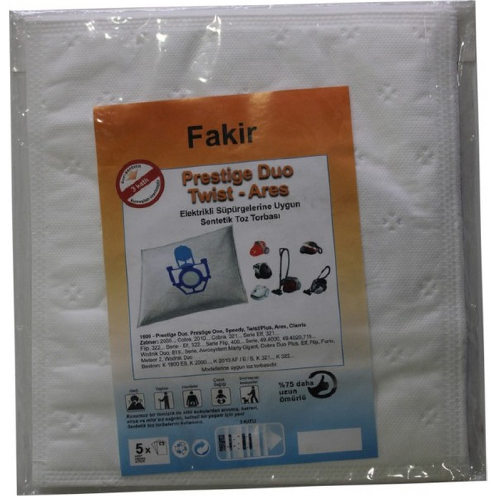 Fakir Twist Plus Elektrikli Süpürge Uyumlu Sentetik Toz Torbası Elektrikli Süpürge Aksesuarları Fiyatı