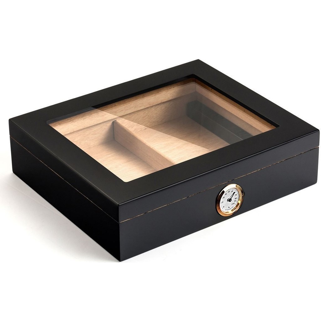 Falconetti Siyah Camlı Kısa Humidor Puro Kutusu RC06SY Diğer Fiyatı