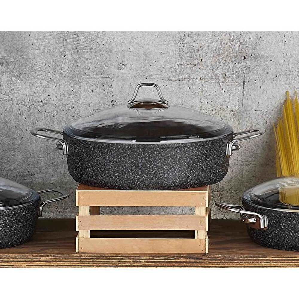Falez Black Line 30 cm Karnıyarık Tencere / Tava Setleri Fiyatı