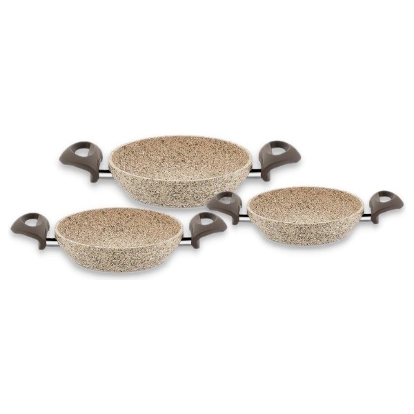 Falez Creamy 3 Parça Granit Sahan Seti Tava Set Tavalar Fiyatı