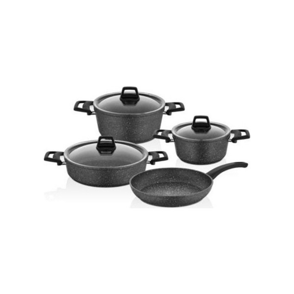 Falez Efes 7 Parça Granit Set Siyah Tencere / Tava Setleri Fiyatı