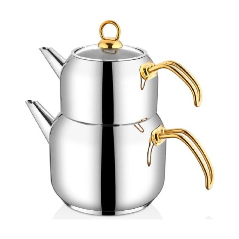 Falez Linda Orta Boy Çelik Çaydanlık Gold Çay / Çaydanlık Setleri Fiyatı