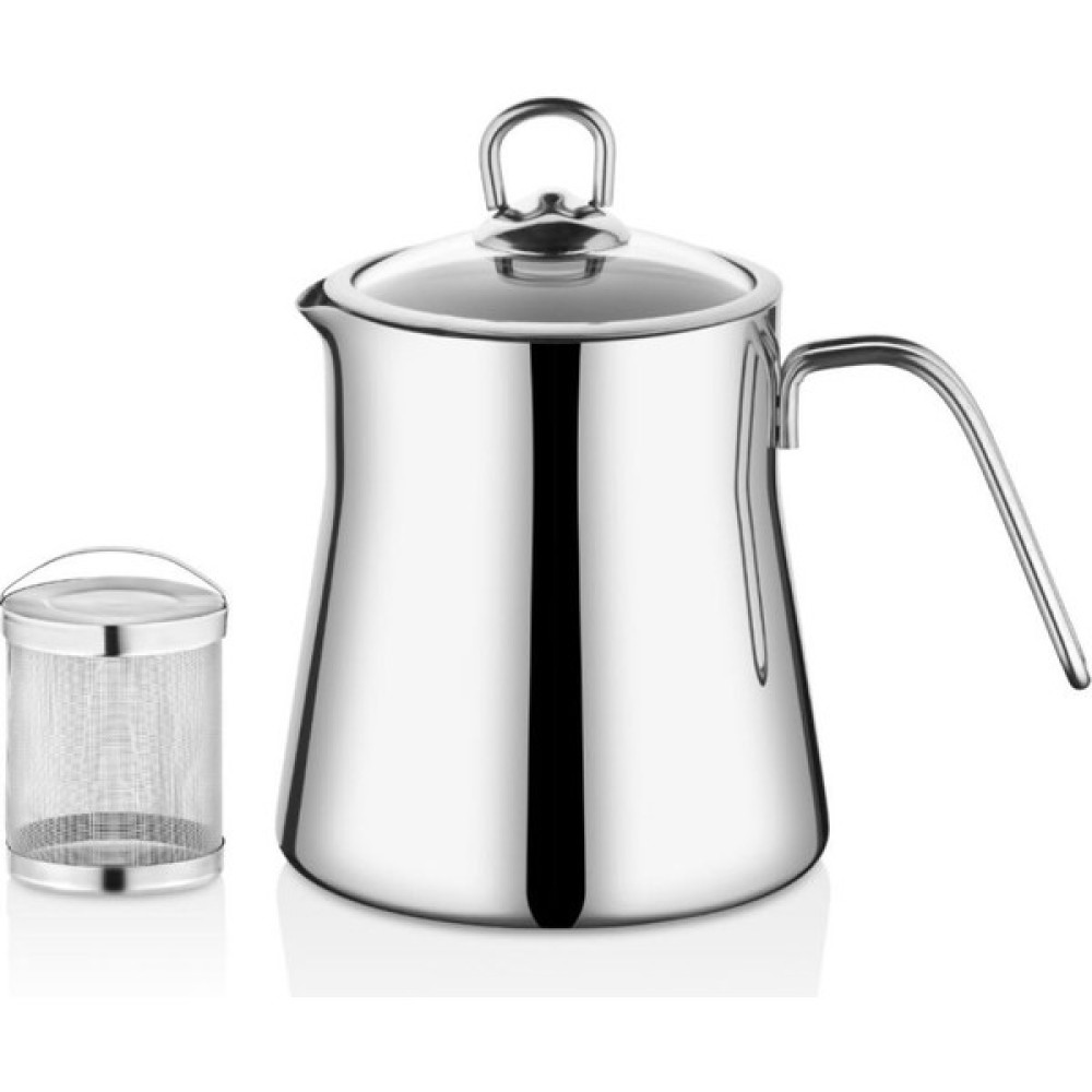 Falez Süzgeçli Kapaklı Çelik Bitki Çayı Demliği 800 ML Çay / Çaydanlık Setleri Fiyatı