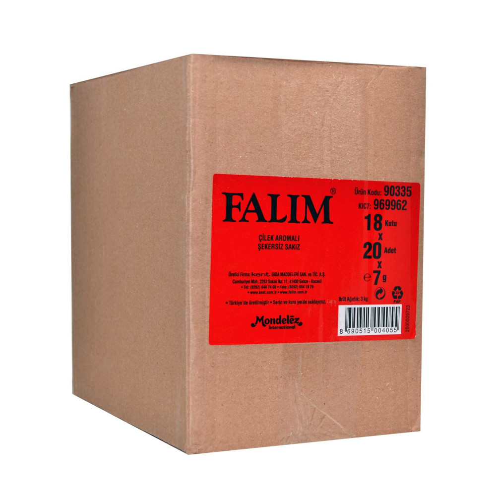 Falım Sakız 7 gr 20'li Paket Çilek Aromalı