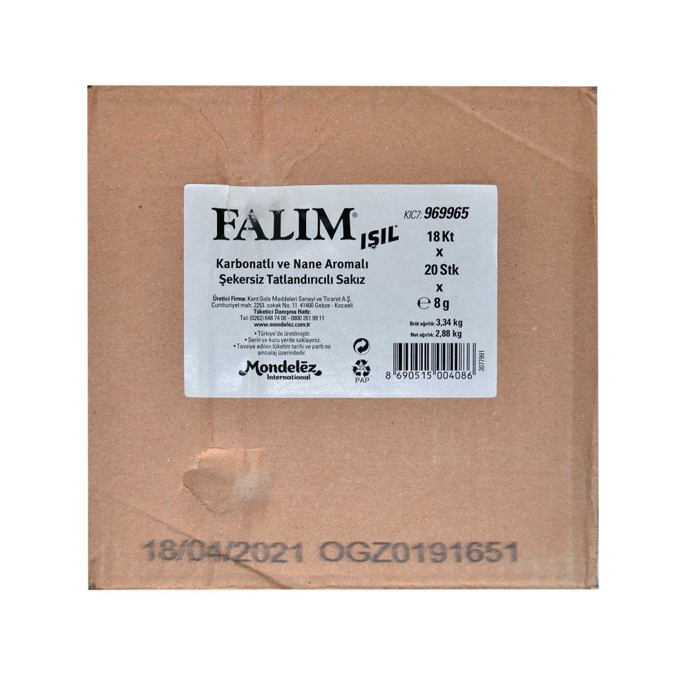 Falım Sakız 8 gr 20'li Paket Işıl Karbonatlı & Nane Aromalı