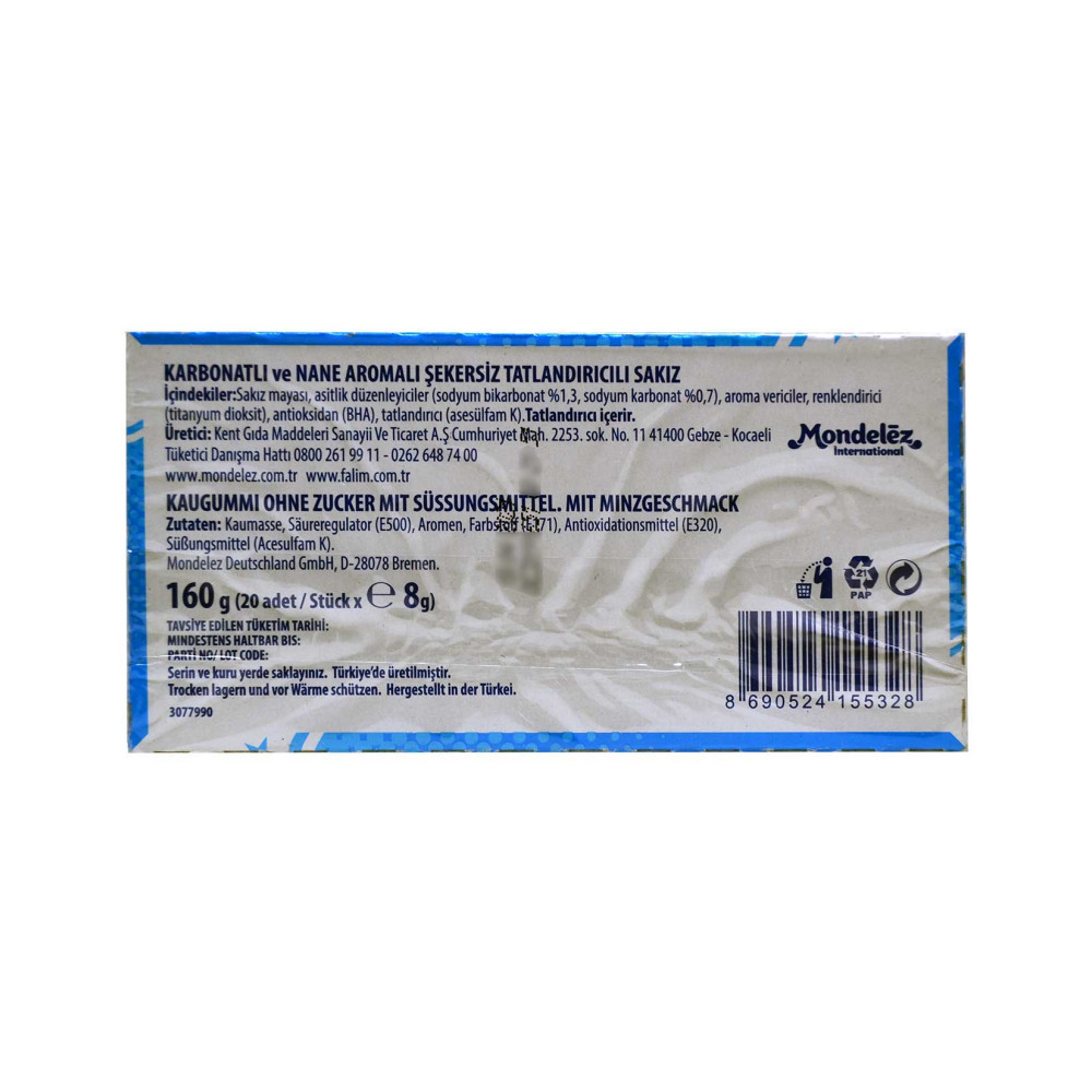 Falım Sakız 8 gr 20'li Paket Işıl Karbonatlı & Nane Aromalı
