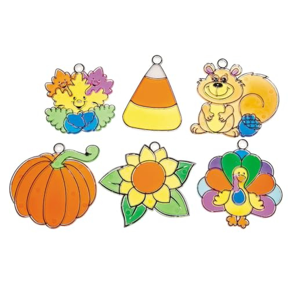 Fall Suncatchers - Craft Supplies - 24 Pieces
