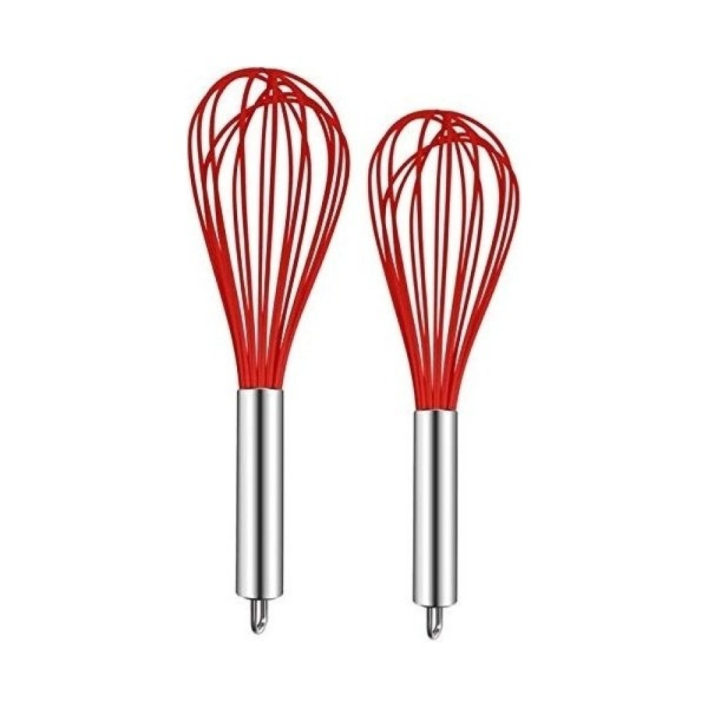 Fame Kitchen Küçük - Büyük Boy Çift Silikon Çırpıcı Seti Kırmızı Mutfak Gereçleri Fiyatı