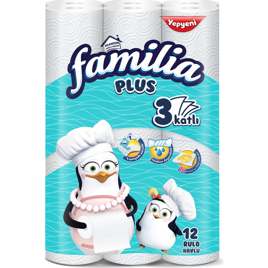 Familia Plus 12'li Kağıt Havlu - Beyaz El / Yüz Havlusu Fiyatı