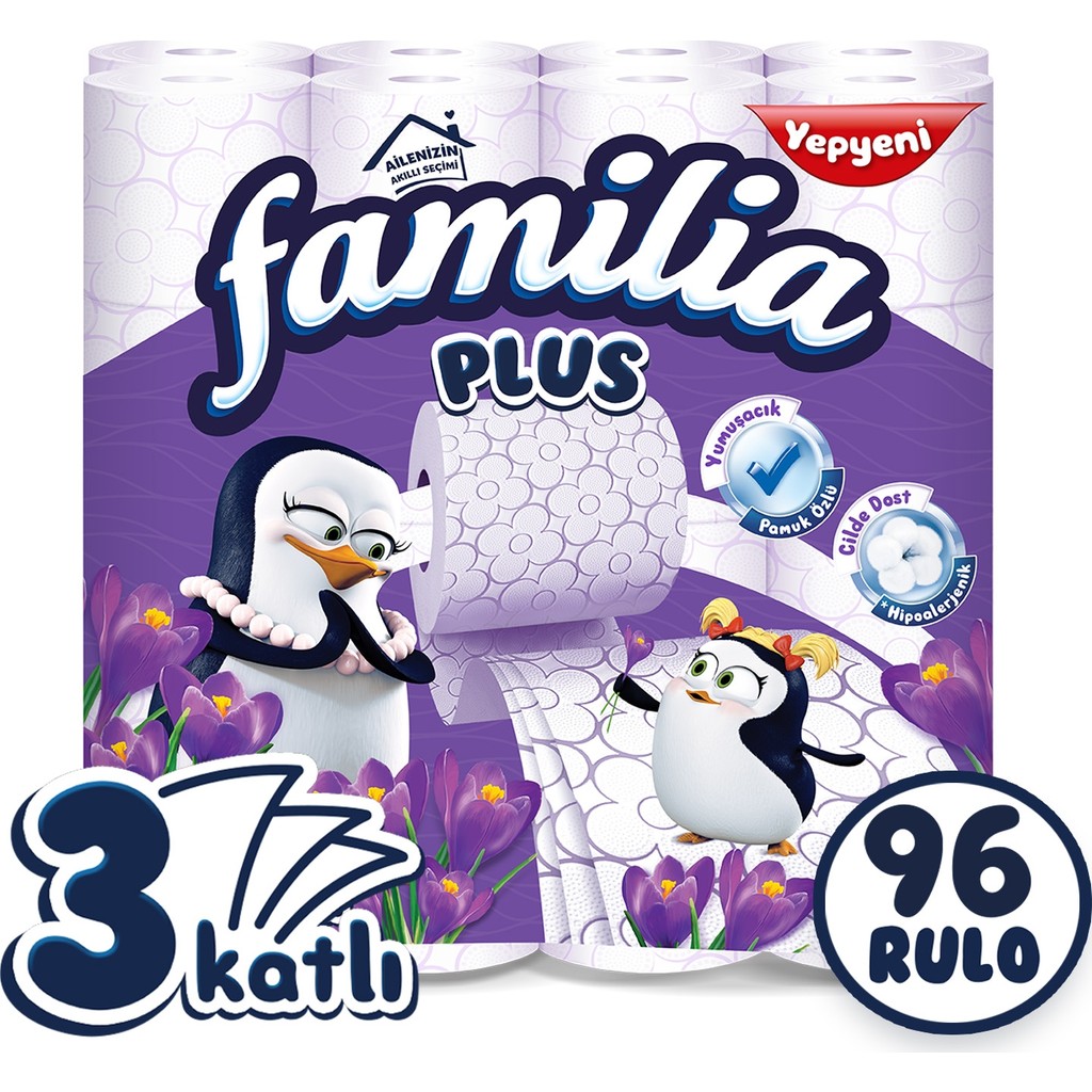 Familia Plus 3 Katlı Parfümlü Tuvalet Kağıdı Jumbo Paket 96 Rulo Yumuşak ve Hipoalerjenik Parfümler Fiyatı