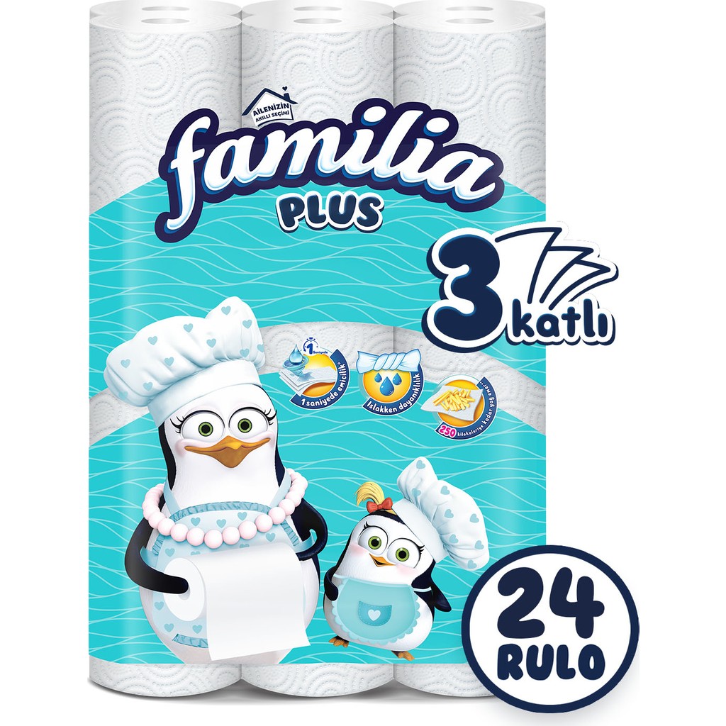 Familia Plus Kağıt Havlu 24 Rulo (12 Rulo X 2 Paket) El / Yüz Havlusu Fiyatı