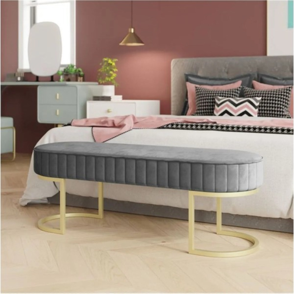Familya Art Inter Puf Metal Bench Antrasit - Gri Puf Fiyatı