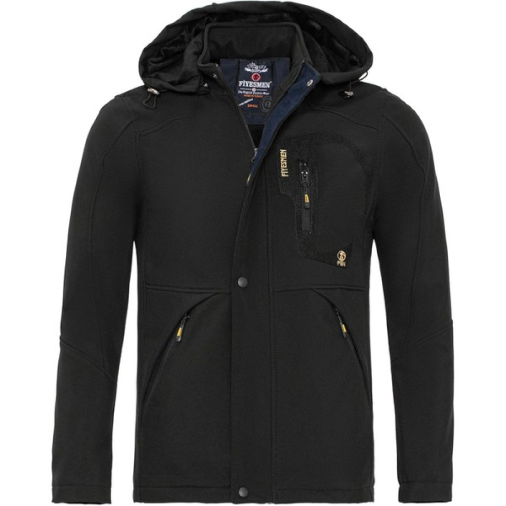 Famoda Kürklü Su ve Rüzgar Geçirmez Siyah Softshell Kışlık Erkek Mont Erkek Mont Fiyatı