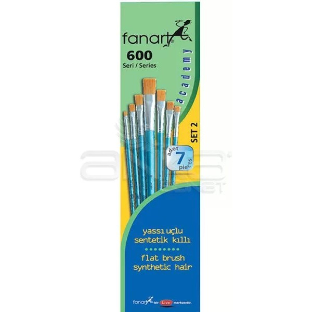 Fanart Academy Seri 600 Yassı Uçlu Fırça Seti No:2 7li Oto Boyaları Fiyatı