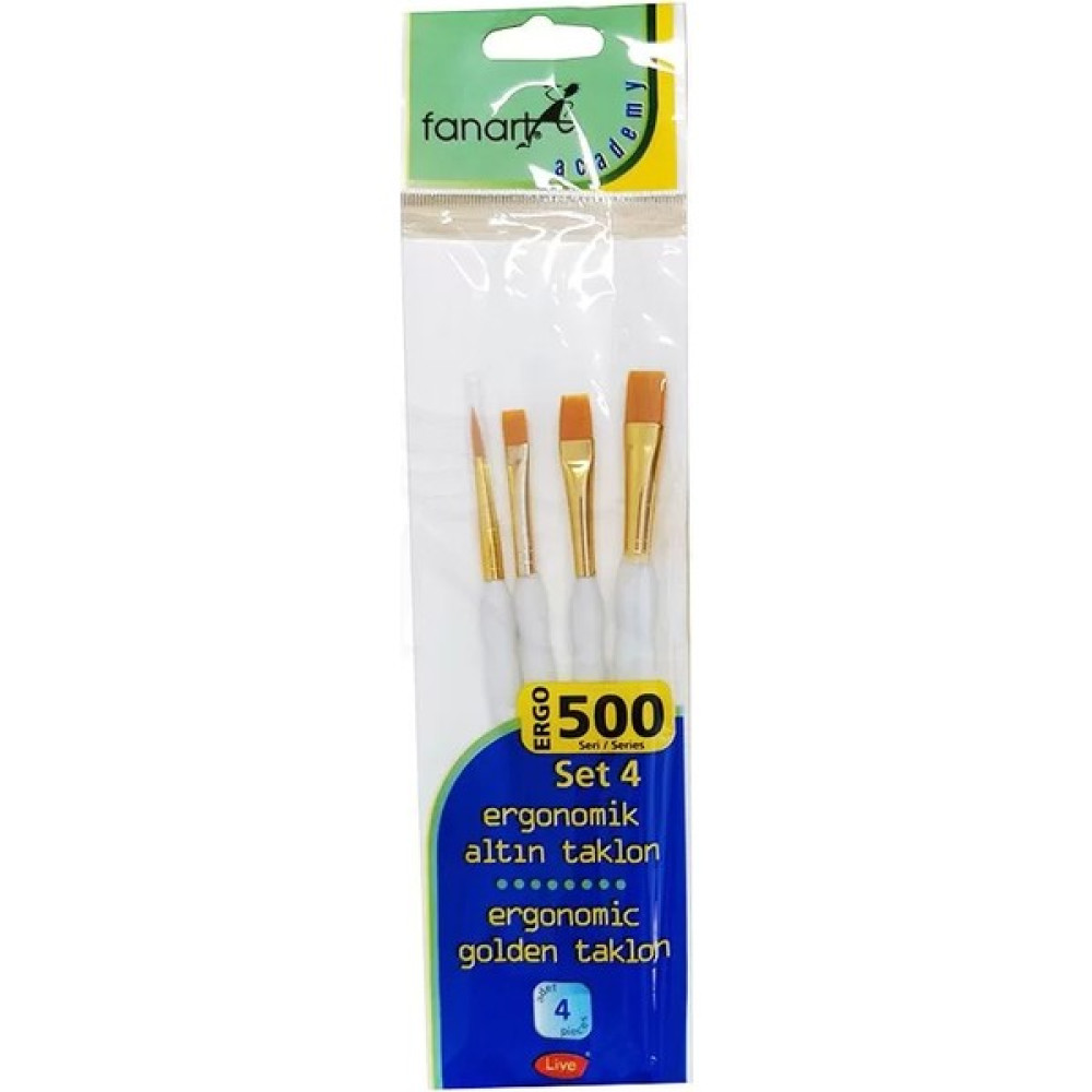 Fanart Ergonomik Altın Taklon Fırça Seti 500 Seri 4lü Set 4 Oto Boyaları Fiyatı