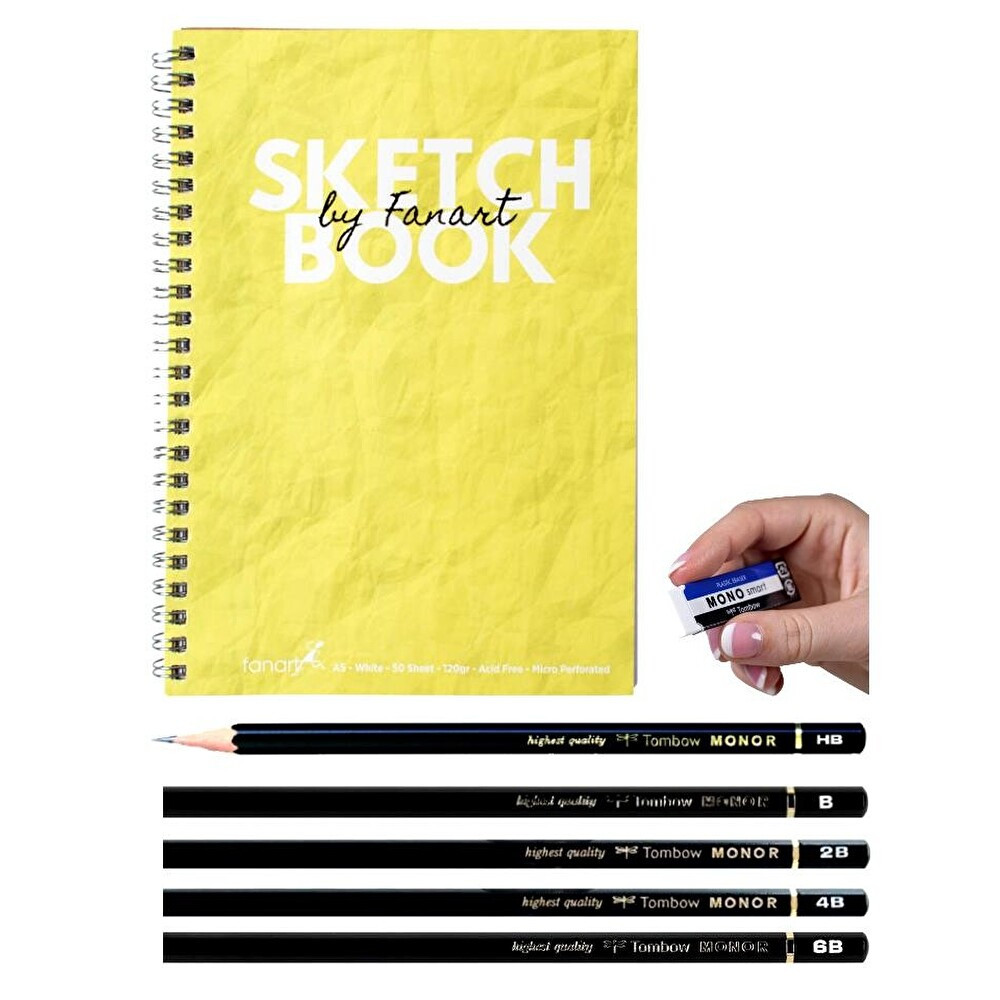 FANART SKETCH BOOK A5 ÇİZİM SETİ SARI Mekanik Kurşun (Versatil) Kalem Fiyatı