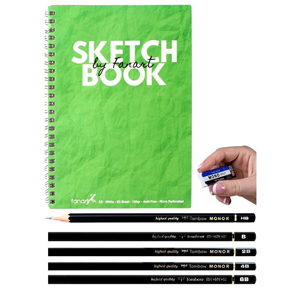 FANART SKETCH BOOK A5 ÇİZİM SETİ YEŞİL Mekanik Kurşun (Versatil) Kalem Fiyatı