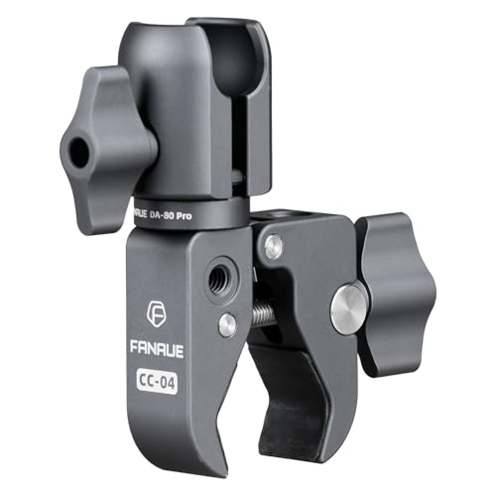 FANAUE Single Socket Arm with Handlebar Base Mount Strong Rod Clamp Compatible with RAM Mounts 1 Inch Ball Head and Bike Motorcycle Phone Holder, Can be Installed on 0.55-1.77" Diameter Rail Round Rod