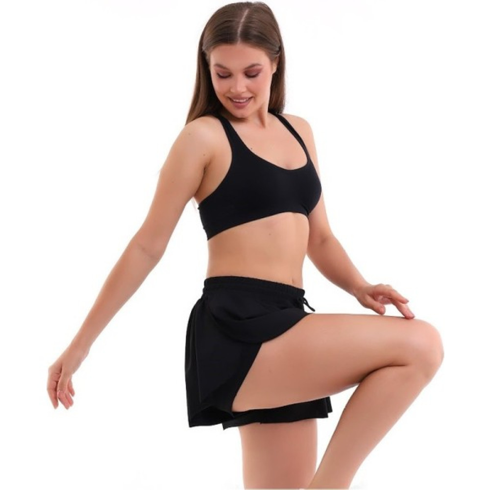 Fancy&Dancy Kadın Yüksek Bel Spor Şort Etek - Bel Kontrolü Olan Yoga Koşu Fitness Şort Etekleri – ŞortEtek Etek Fiyatı