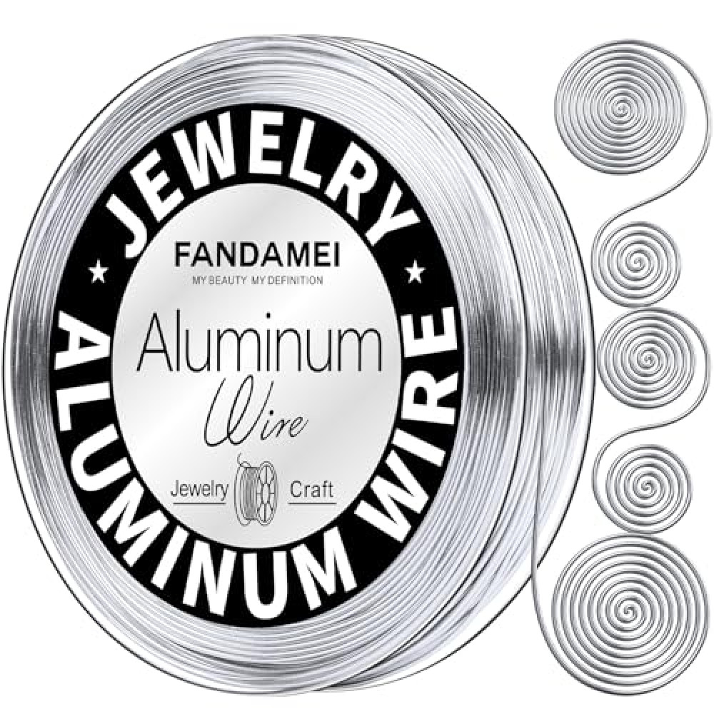 FANDAMEI Craft Wire 20 Gauge 98 Feet, Silver Wire for Jewelry Making, Aluminum Wire for Crafts, Sculpting, Beading. Metal Bendable Wire for Christmas Floral Craft, Decoration, Jewelry Making.