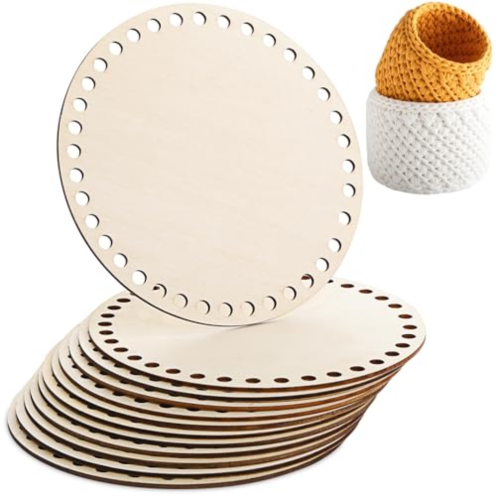 Fanfanwin 12 Pcs Wooden Basket Bottom Crochet Basket Base Unfinished Wood Knitting Base for DIY Craft Weaving Making Supplies(6 Inches) Furniture & Decor Fiyatı