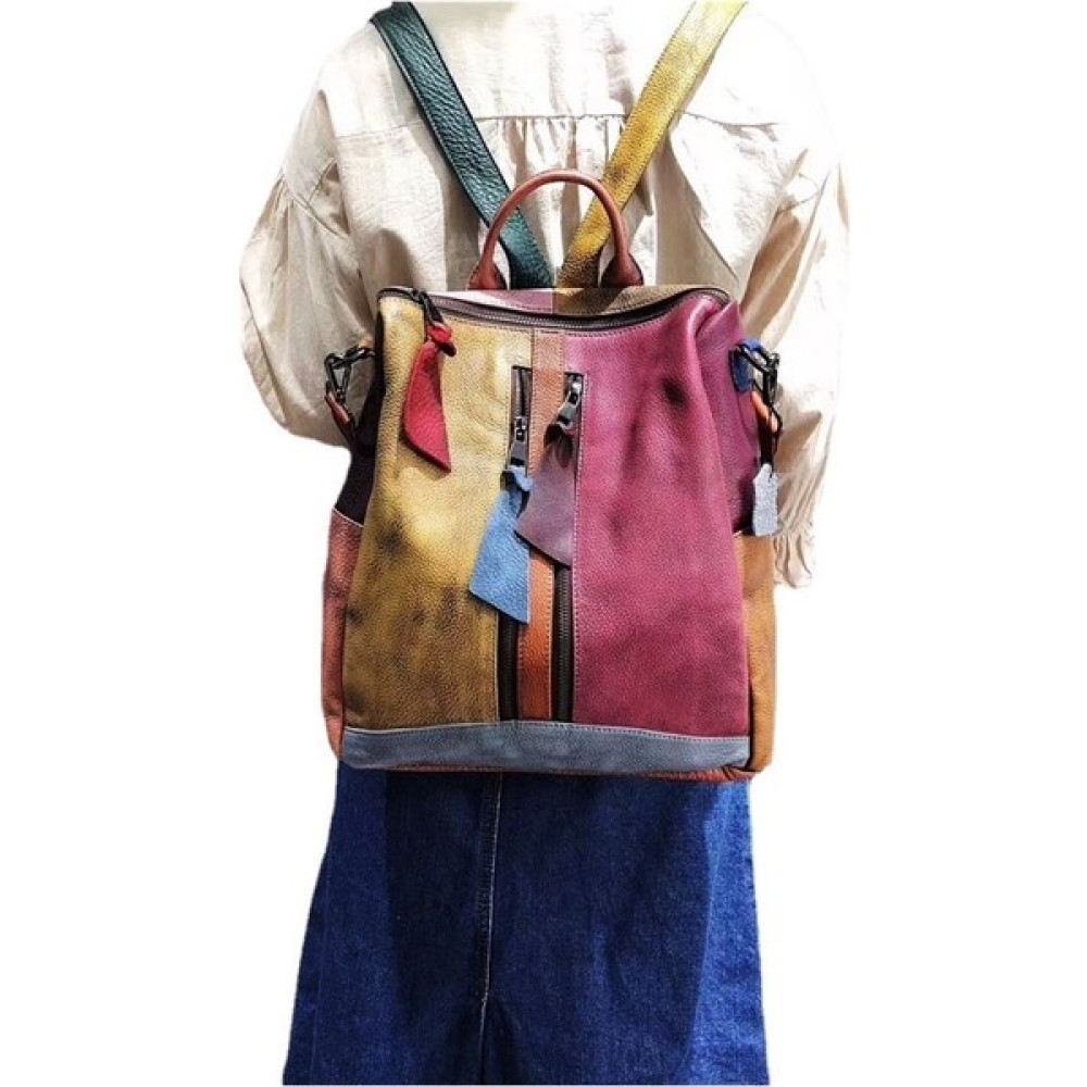 Fansheng-HB Trendy Retro Kadın Çantası Deri Çanta Sürtünme Rengi Sırt Çantası Sırt Çantası Hakiki Deri Kadın Çantası (Yurt Dışından) Bayan Sırt Çantası Fiyatı