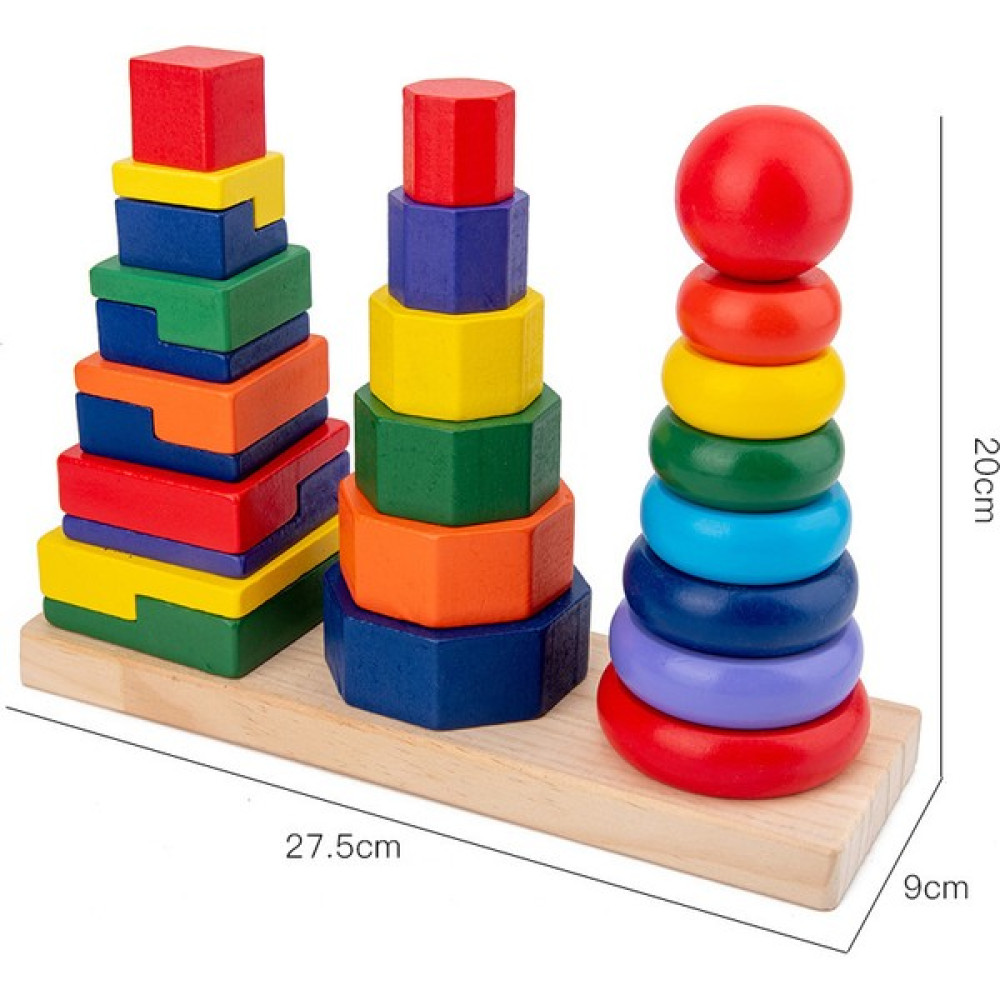 Fansheng-HB Üç Sütunlu Geometri Kulesi 1.3 Montessori Erken Eğitim Öğretim Yardımcıları Geometri Oyuncakları (Yurt Dışından) Eğitici Oyuncak Fiyatı